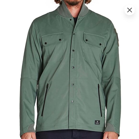Coldsmoke Men's Green Jacket Zip Up Snaps and patch Size M Brand New With Tag - Picture 12 of 15